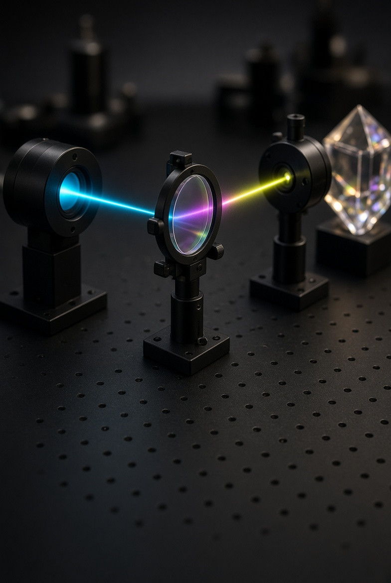 An interference filter changing the apparent object