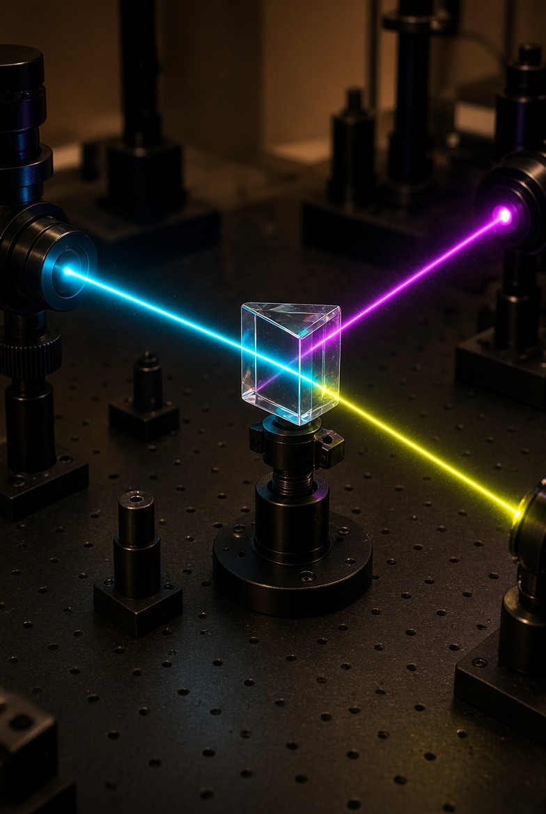 A probe beam splitting into three directions
