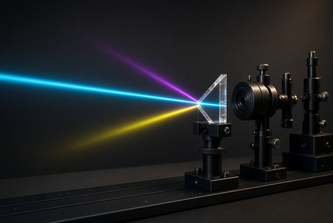 A glass apparatus producing a clear beam deflection