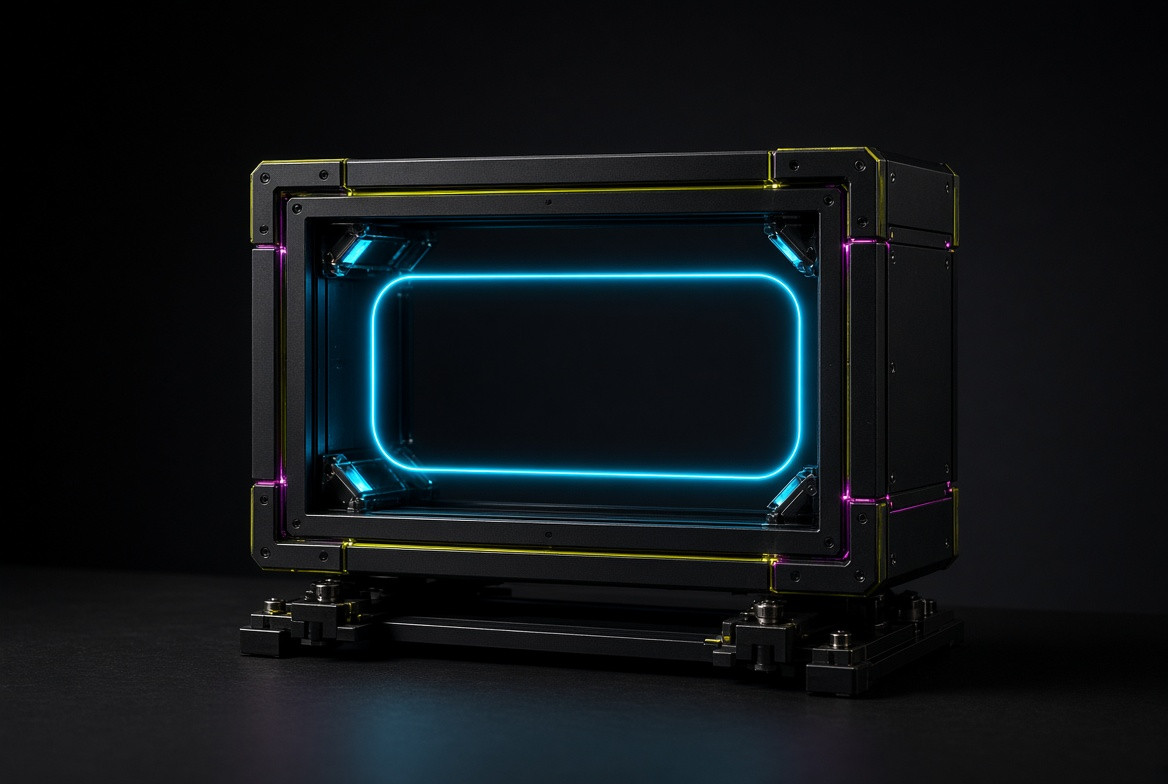 A beam traveling entirely within a closed Android apparatus
