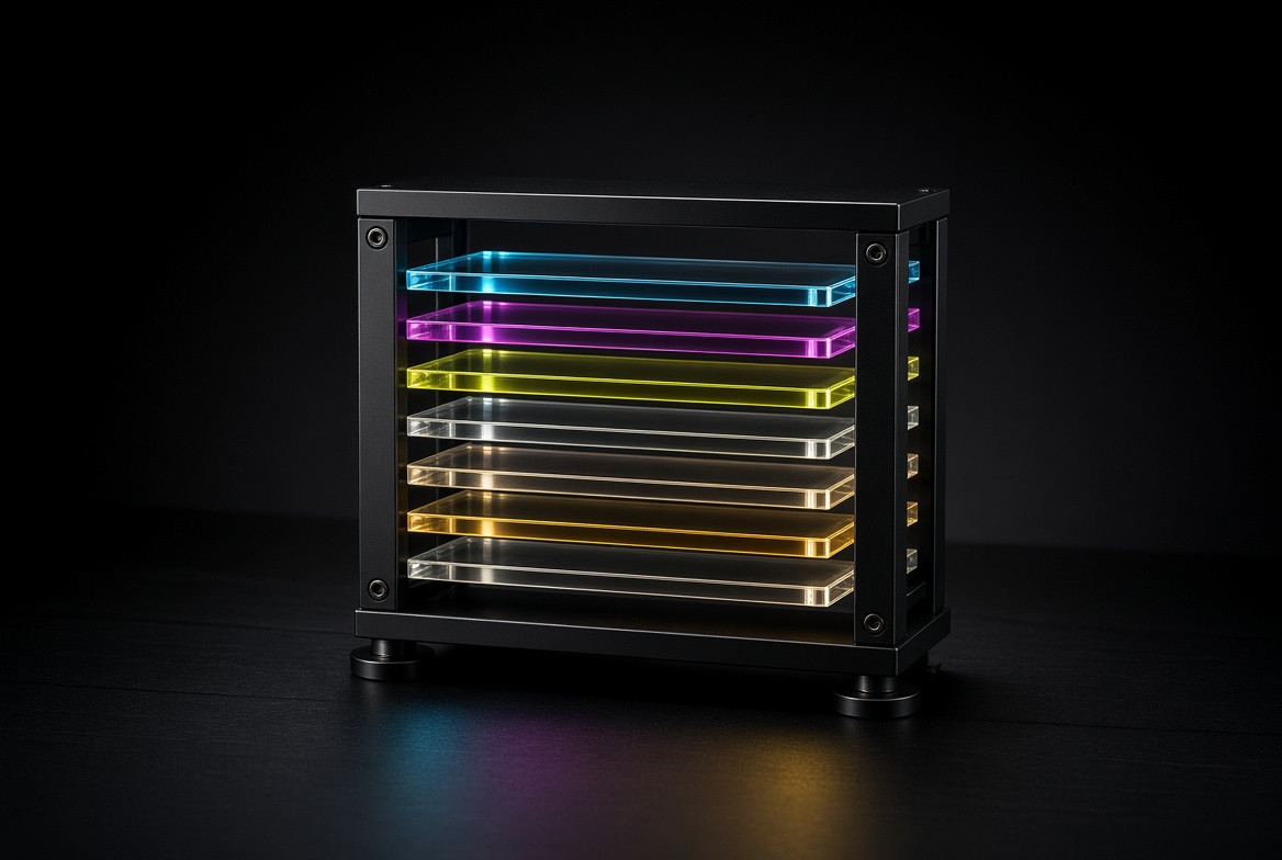 A bounded rack of experimental plates
