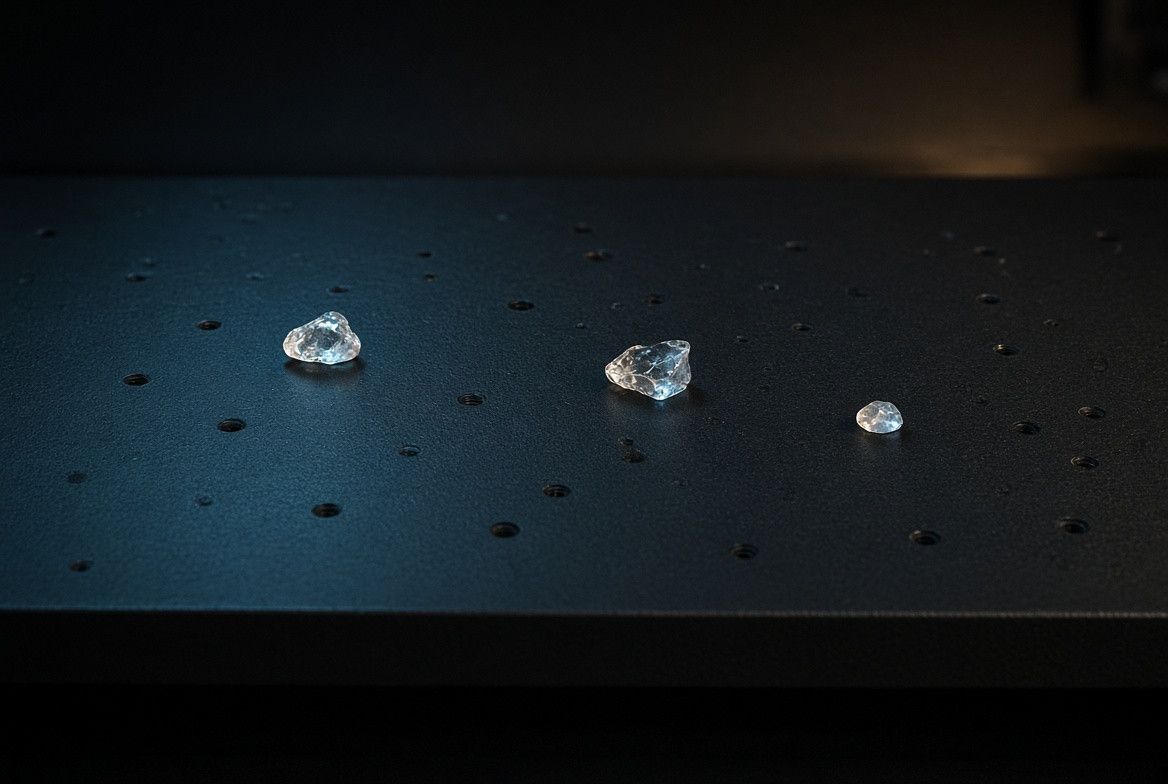 A cleared optical bench after reset